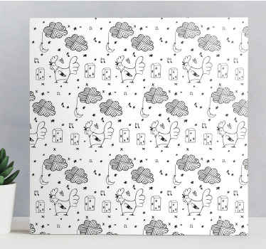 Cuadro nórdico Pollos blancos y negros - TenVinilo