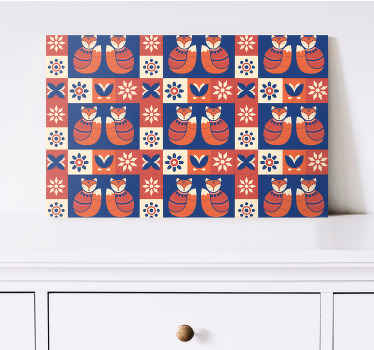 Cuadro nórdico Colorido animal de estilo tradicional - TenVinilo