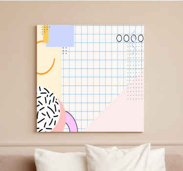 80s' abstract squares color geometric canvas - TenStickers