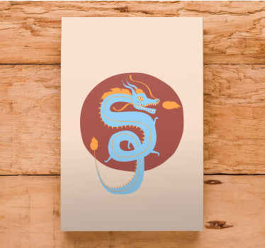 Light blue dragon animal canvas prints - TenStickers