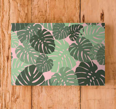 Cuadro plantas Hojas de monstera color rosa - TenVinilo