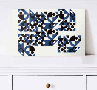 Cuadro para pasillo Diseño urbano rompecabezas azul - TenVinilo