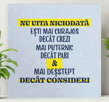 Mesaj motivațional ești cea mai bună pânză - TenStickers