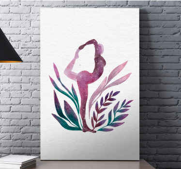 Cuadro en arte Pose de yoga acuarela - TenVinilo