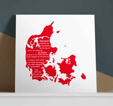 I danmark blev jeg født verdenskort lærred - TenStickers