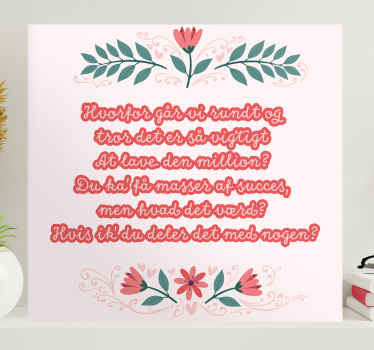 Lyrics- hvorfor tror vi, penge betyder noget lærred - TenStickers