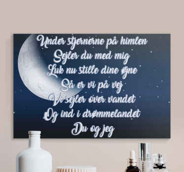 Lyrics- under stjernerne på himlen citat lærred - TenStickers