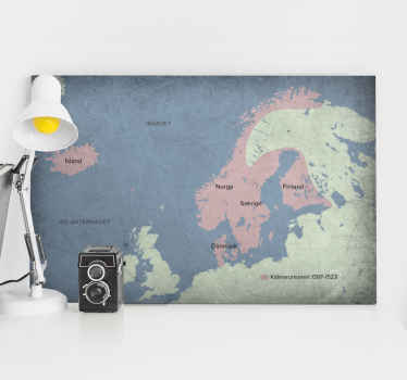 Kort over kalmarunion citat lærred - TenStickers