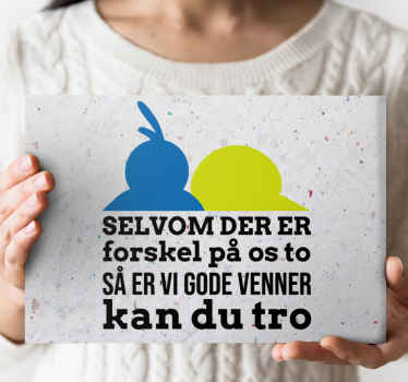 Kaj og andrea citat lærred - TenStickers