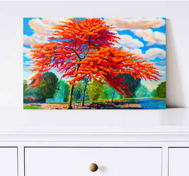 Multi Tree Oil Painting elegant canvas - TenStickers