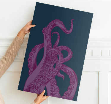Purple octopus tentacle sea creatures canvas - TenStickers