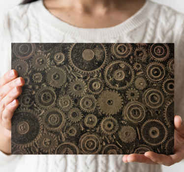 Wandbilder modern Zahnradmuster im industriellen stil - TenStickers