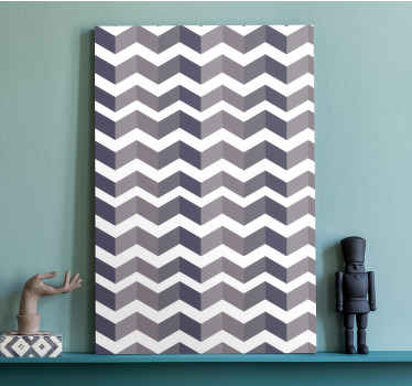 Svart og hvit sikksakk mønster lerretsbilde - Tenstickers