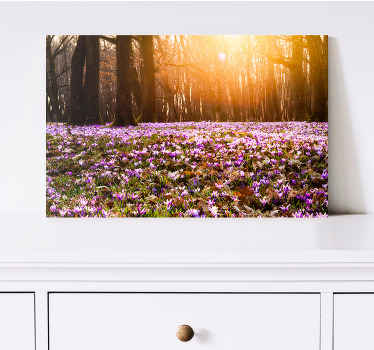 Beautiful purple crocus landscape flower canvas - TenStickers
