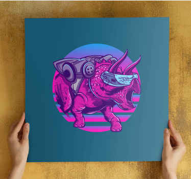 80s style cool dinosaur  retro canvas - TenStickers