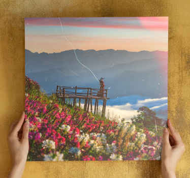 Girl in garden cottagecore landscape canvas - TenStickers