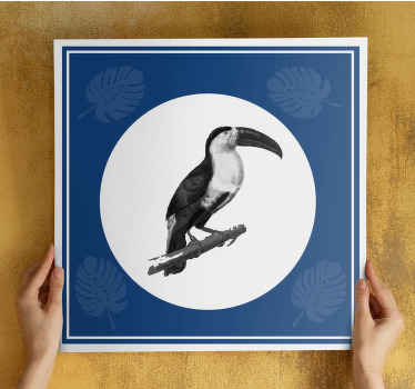 αφρικανικού στυλ μπλε πουλί σχέδιο καμβά πουλιών - TenStickers