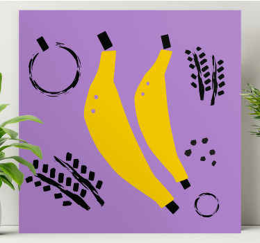 Afrikansk stil lilla banan design frugt lærred - TenStickers