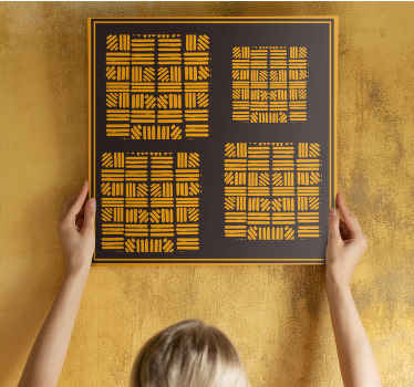 Quadro moderno Arte abstrata dourada estilo africano - TenStickers