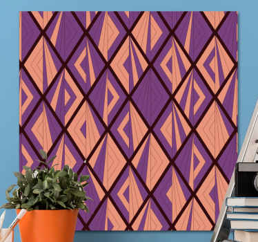 Cuadro geométrico Diamante morado estilo africano - TenVinilo