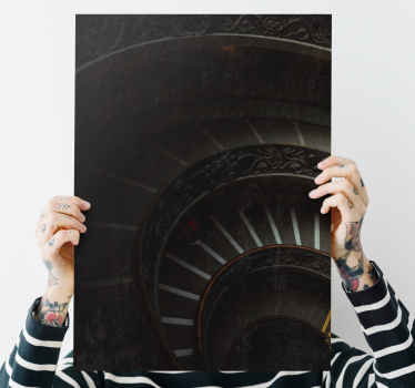 Wandbilder Vintage Dunkle treppenmalerei - TenStickers