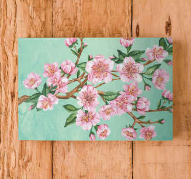 Quadro vintage Galho de árvore com flores rosa - TenStickers