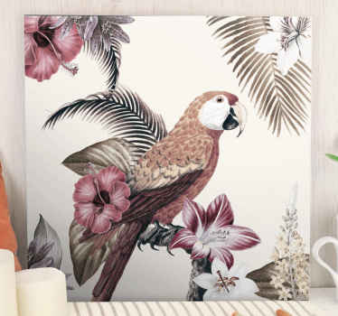 Tropical Parrot Scene bird canvas wall art - TenStickers