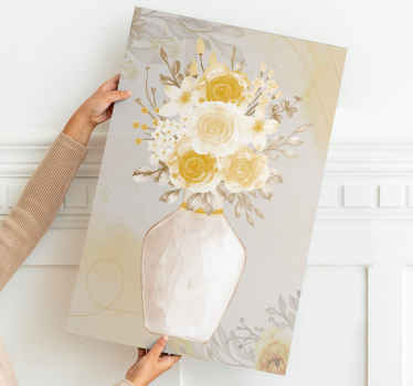 Cuadro vintage Flores blancas de estilo shabby chic - TenVinilo