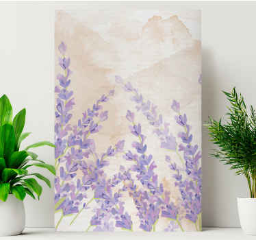 Provencal watercolor lavender flower canvas - TenStickers