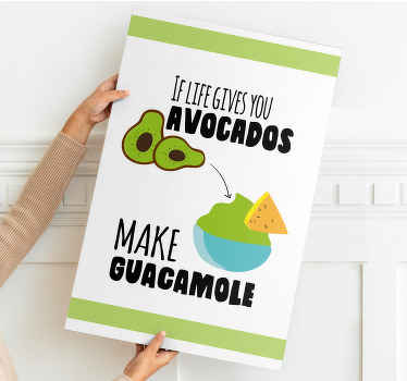 Funny Avocado Pun quote canvas - TenStickers