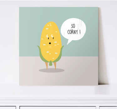 Funny pun So Corny quote canvas - TenStickers