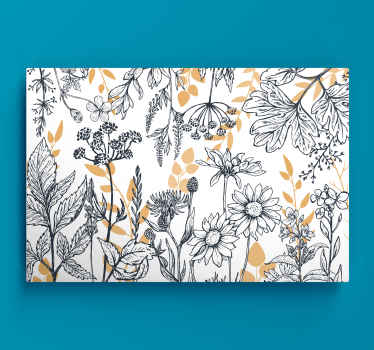 Leinwandbild Blume Variante "glamour floral" mit gold - TenStickers