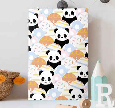 Patchwork panda design animal canvas prints - TenStickers