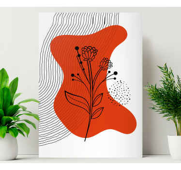 Leinwandbild Blume abstrakte blumensilhouette - TenStickers