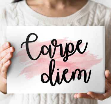 Cuadro frase motivadora Arte de pintura rosa carpe diem - TenVinilo