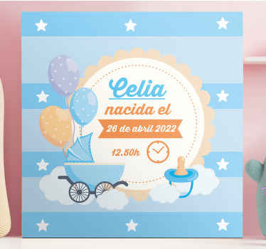 Quadro com nome Informação do bebê - TenStickers