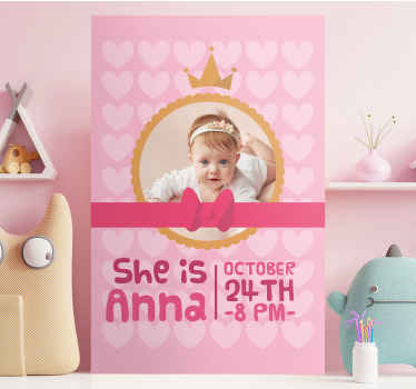 Quadro para bebê banner de celebração de aniversário - TenStickers