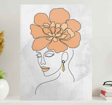 Minimalist flower face  bedroom wall prints - TenStickers