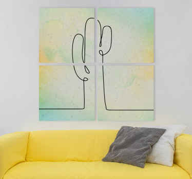 Cuadro para cocina Diseño minimalista de cactus - TenVinilo