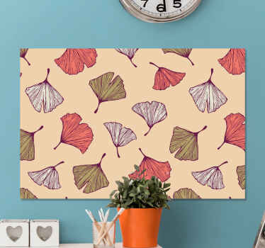Leinwandbild Blume ginkgoblatt-muster - TenStickers