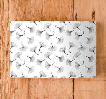 Quadro moderno Folhas de ginkgo padrão preto - TenStickers