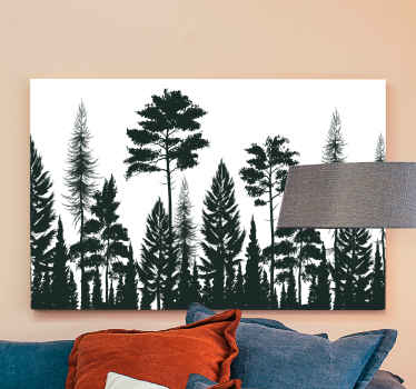 Tableau arbres silhouette de conifères - TenStickers