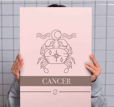 Cancer pink card zodiac sign bedroom wall print - TenStickers