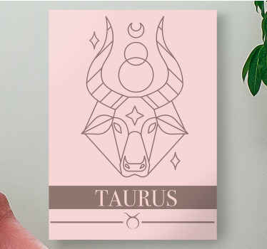 Wandbild Schlafzimmer Stier rosa karte sternzeichen Design - TenStickers