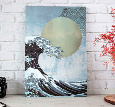 The wave oriental art landscape canvas - TenStickers