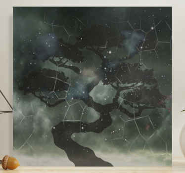 Natthimlen i orientalisk stil landskap canvas - Tenstickers