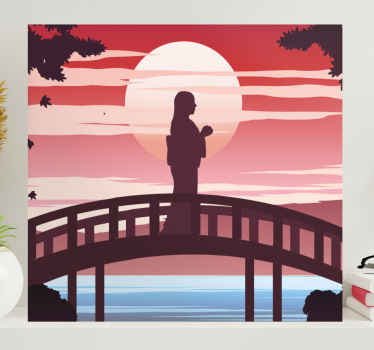 Sunset illustration canvas art prints - TenStickers