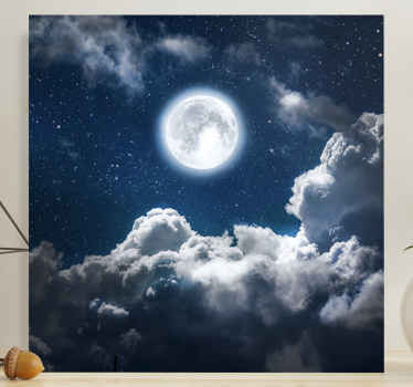 Quadro de paisage Linda noite de lua e nuvens - TenStickers