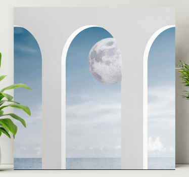 Quadro de paisage Noite idílica ao luar na grécia - TenStickers