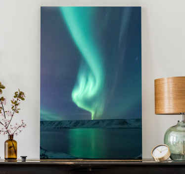 Amazing Northern light over island canvas - TenStickers